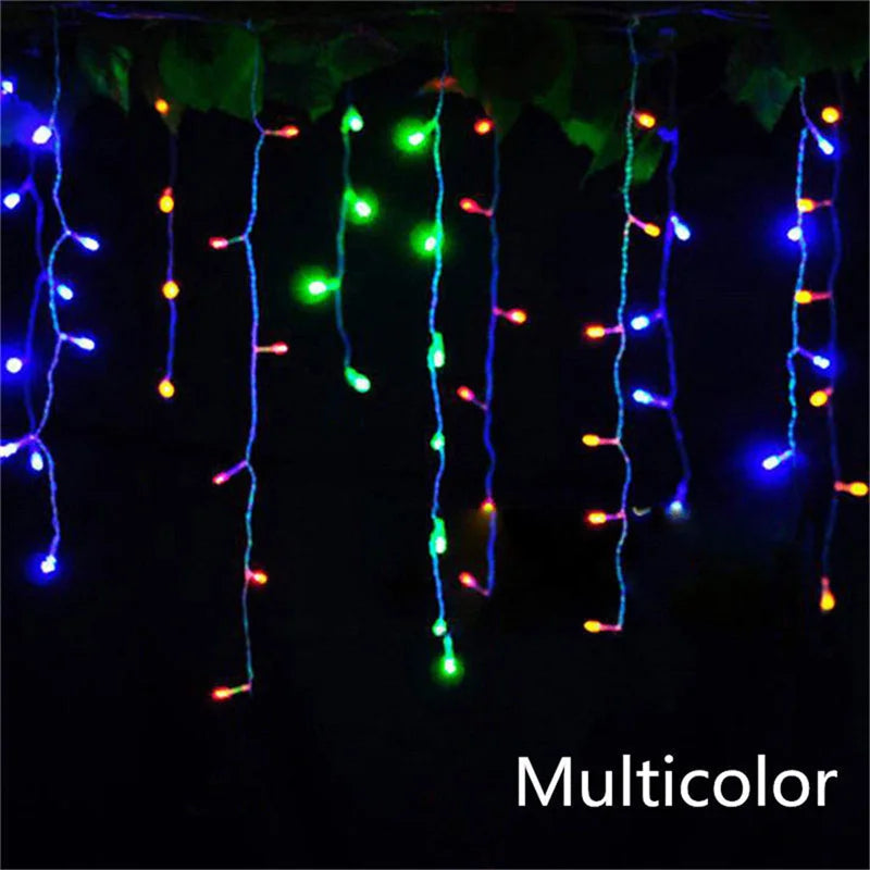Luci di natale cascata decorazione per esterni 5M Droop 0.4-0.6m luci a Led luci a corda per tende Party Ggarden grondaia decorazione