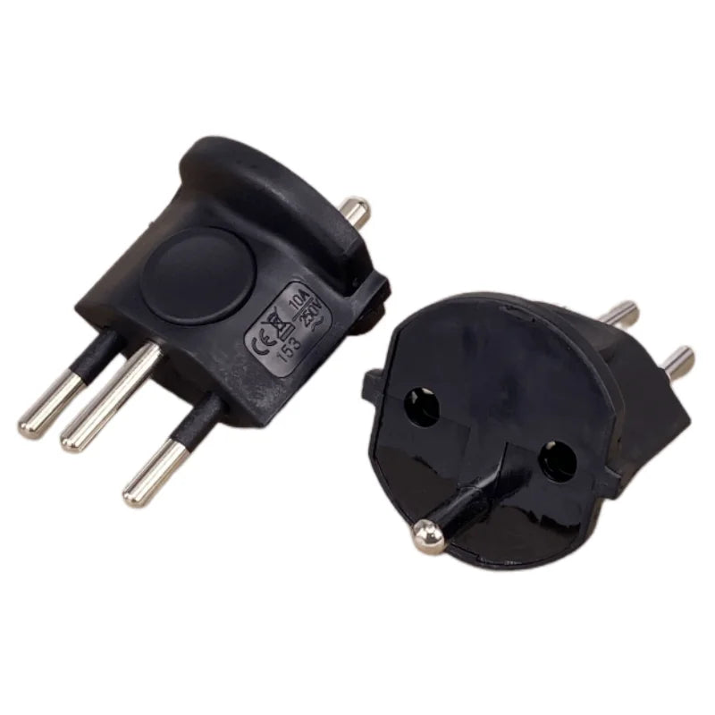Spina plug adattatore a 3 pin, 10A 250V, da UE a Svizzera