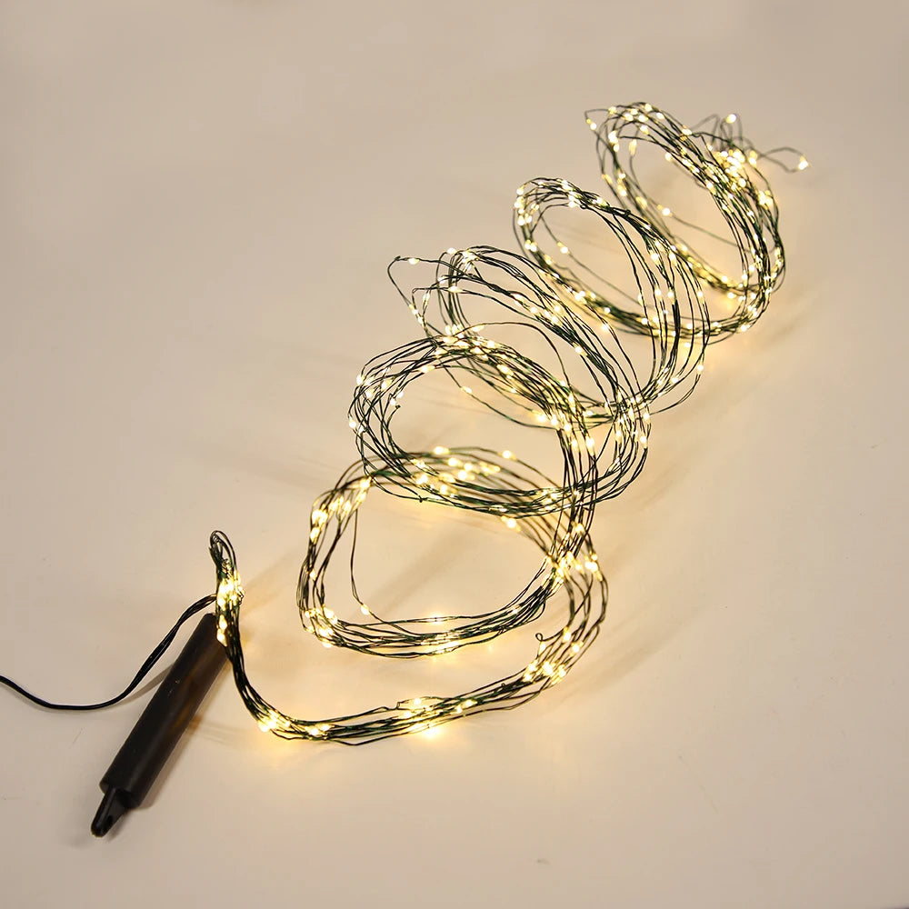 12V 600LED Christmas Fairy Lights String Tree Branch Garland Lighting ornamenti per le vacanze decorazioni per la stanza delle feste per la casa 2022