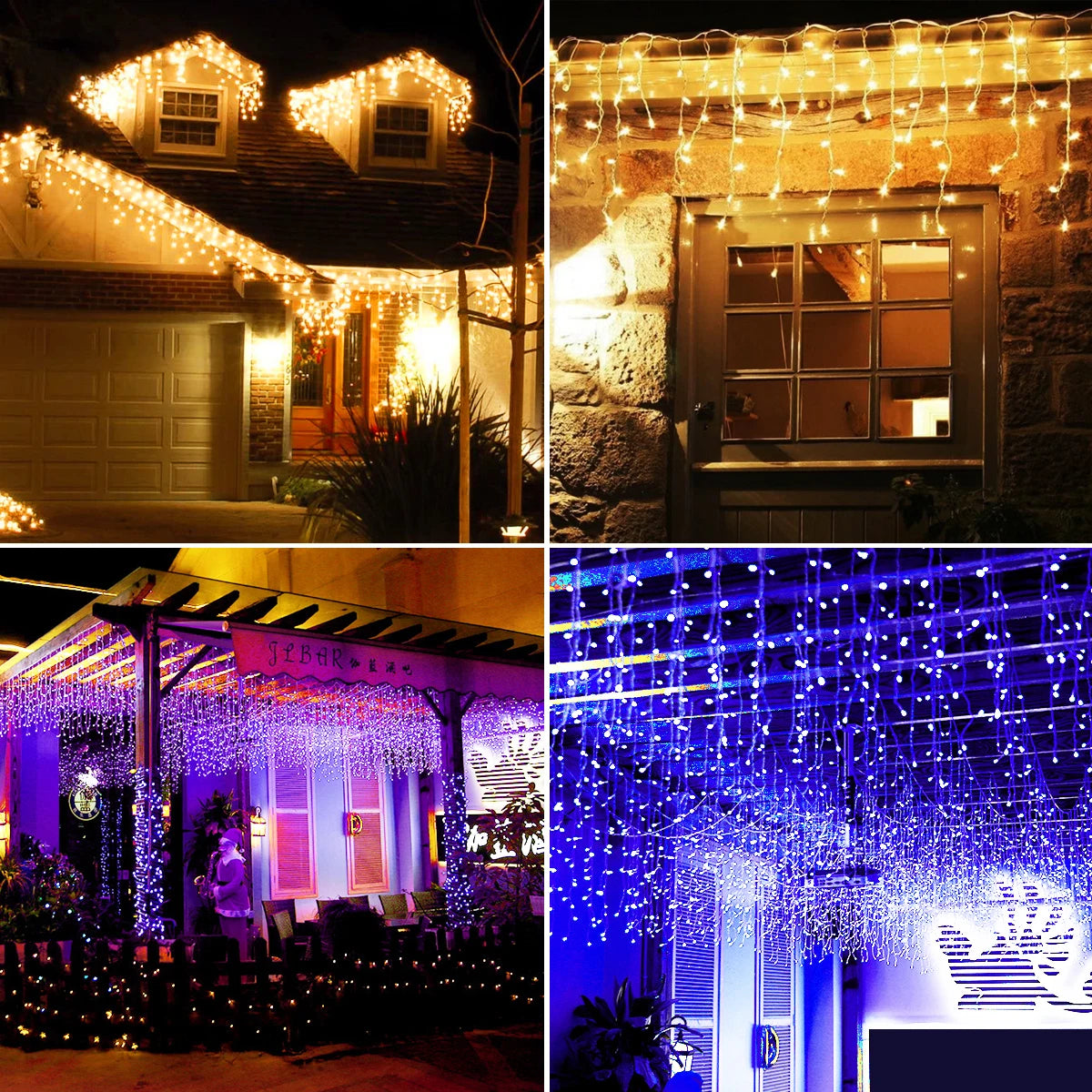 5M Christmas Light Outdoor Drop 0.4-0.6m LED Garland Curtain Icicle String light Garden Eaves decorazione per feste di matrimonio 110V 220V