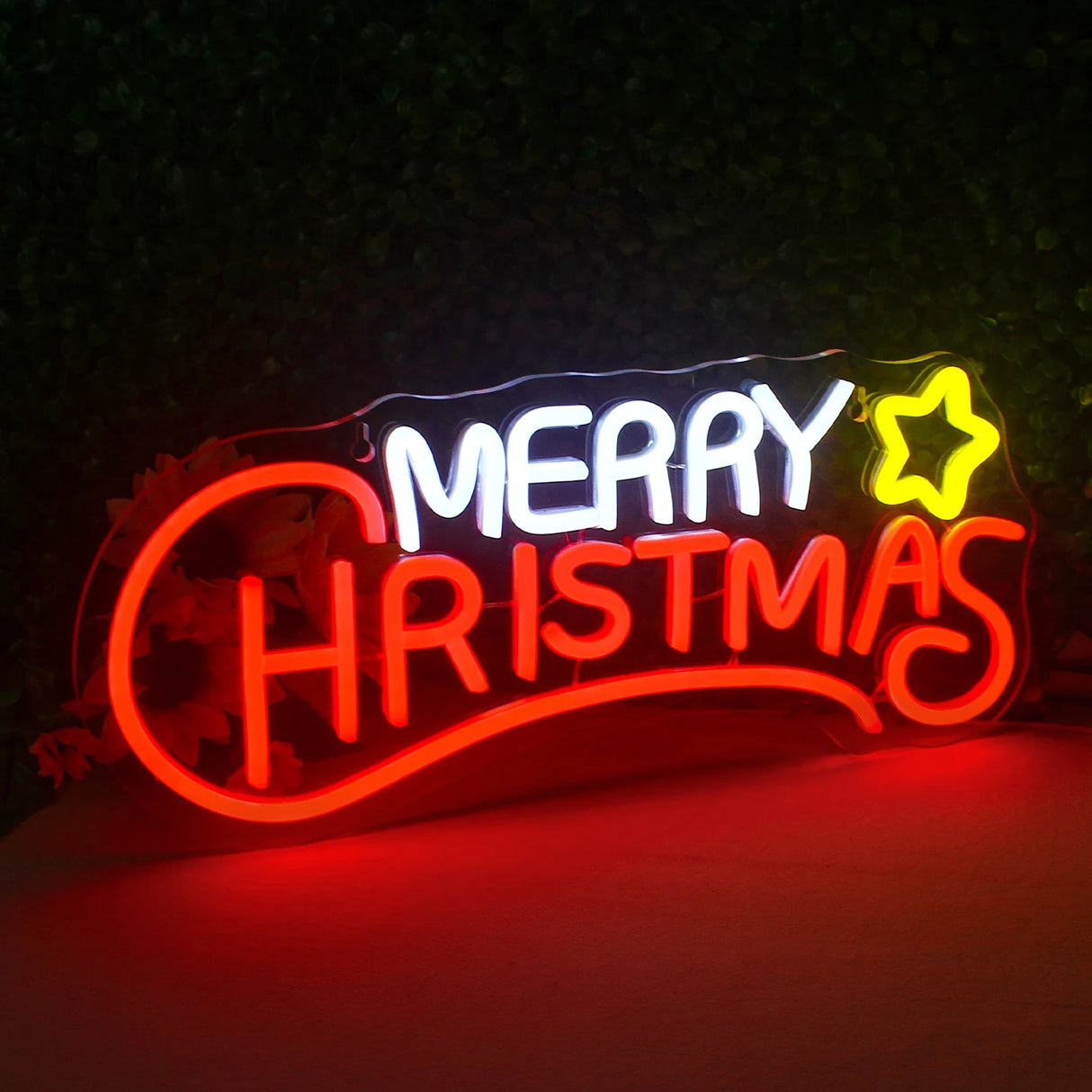 Insegna al neon "Merry Christmas". Luce al neon a LED dimmerabile Decorazione natalizia per interni per camera da letto Bar per feste Decorazioni natalizie Decorazioni artistiche