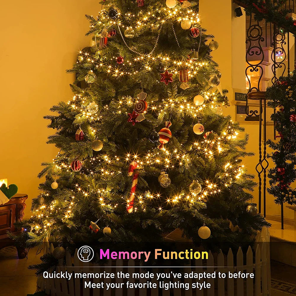 LED String Fairy Lights filo verde Outdoor Cluster albero di natale luci ghirlanda per capodanno Street Home Party Wedding Decor