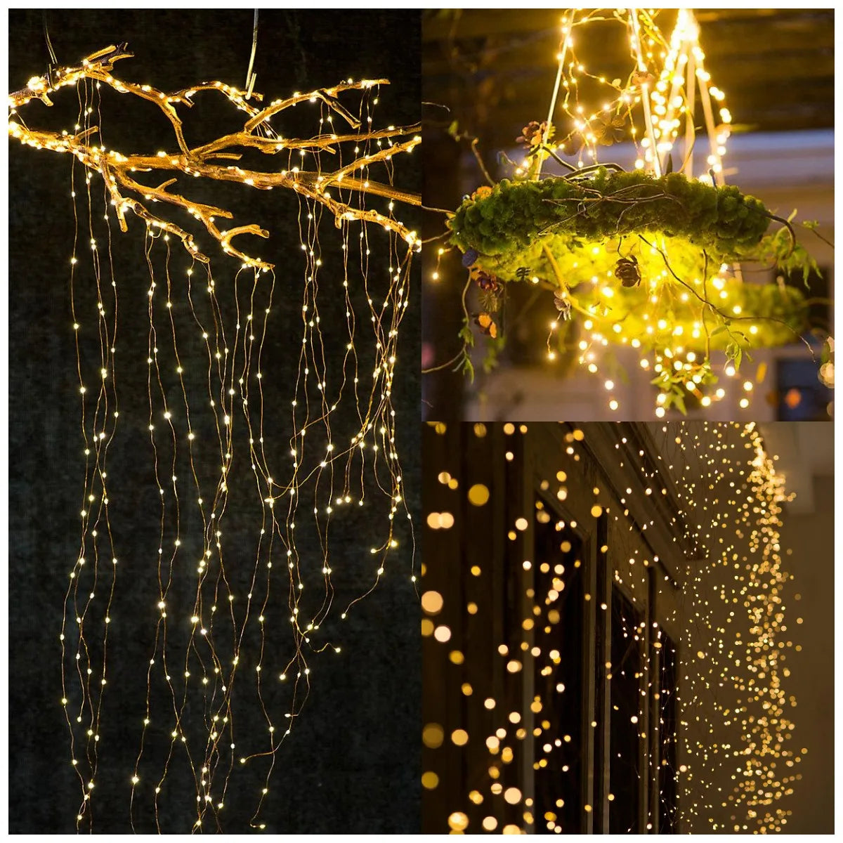 12V 600LED Christmas Fairy Lights String Tree Branch Garland Lighting ornamenti per le vacanze decorazioni per la stanza delle feste per la casa 2022