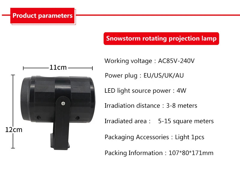 Luci del proiettore di natale lampada di proiezione a Led per vacanze all'aperto decorazioni natalizie impermeabili luci da palcoscenico per feste con luce Laser a fiocco di neve