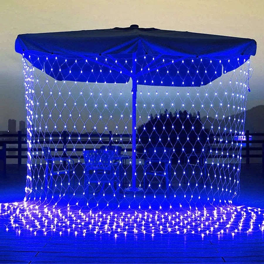 3 x2/3 x3m Christmas Garland String Lights Outdoor Net Mesh Light Christmas Net Light 8 modalità per Wedding Garden Lawn boccole Decor