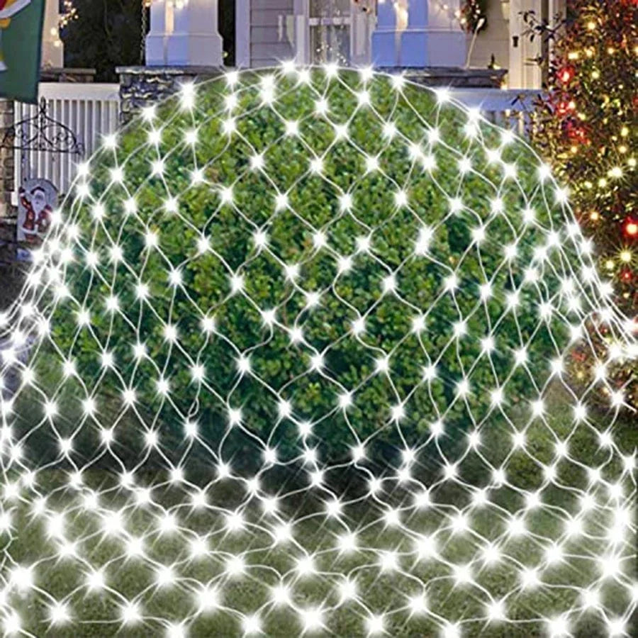 3 x2/3 x3m Christmas Garland String Lights Outdoor Net Mesh Light Christmas Net Light 8 modalità per Wedding Garden Lawn boccole Decor