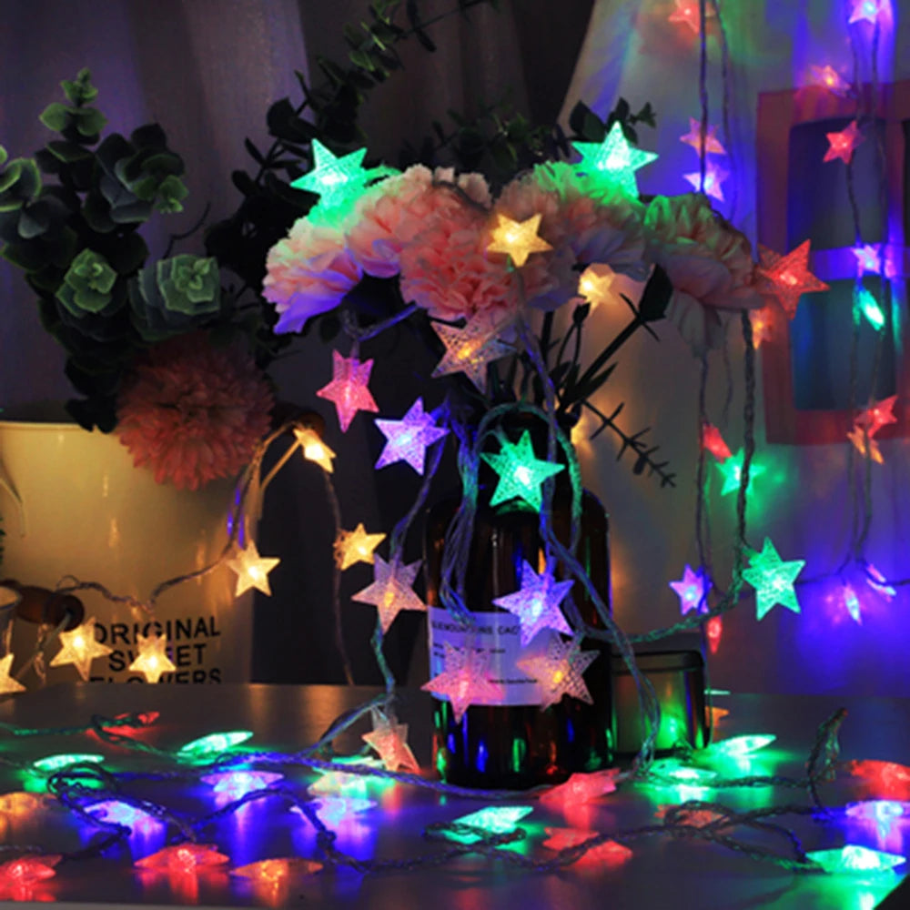 1.5m/3m/6m/10m LED Star String Lights ghirlanda di natale batteria alimentata tramite USB festa di nozze tenda stringa fata lampade per la casa