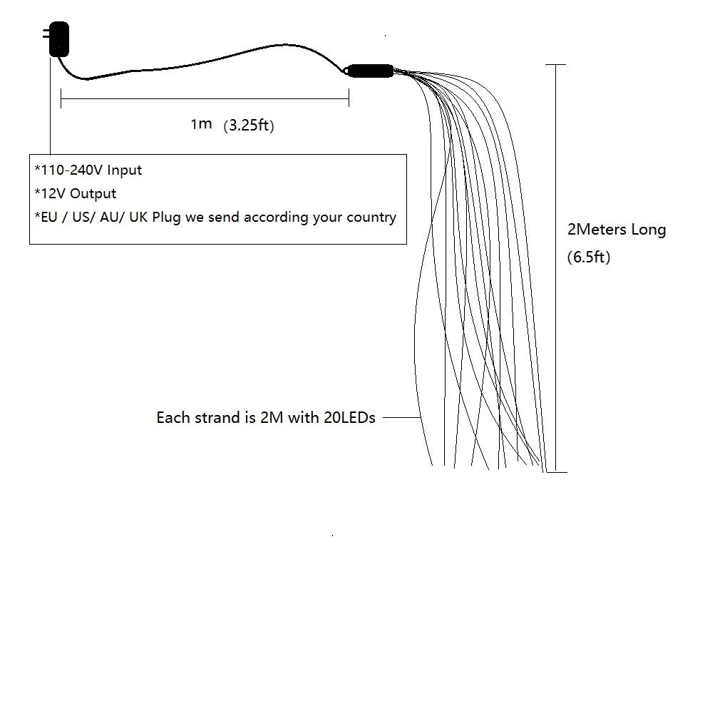 12V 600LED Christmas Fairy Lights String Tree Branch Garland Lighting ornamenti per le vacanze decorazioni per la stanza delle feste per la casa 2022