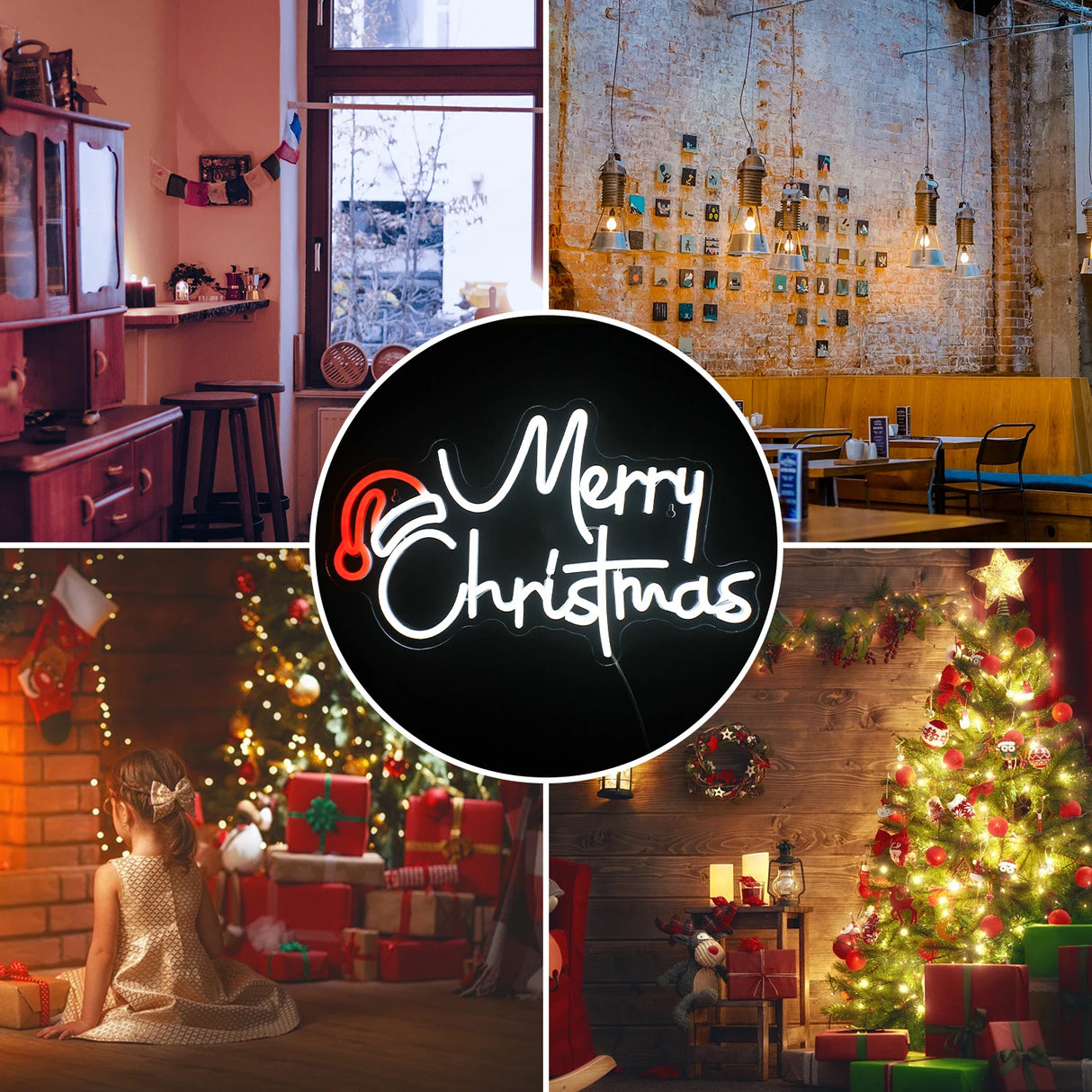 Scritta LED Merry Christmas dimmerabile per la parete della camera da letto, decorazione della stanze, festa e decorazioni