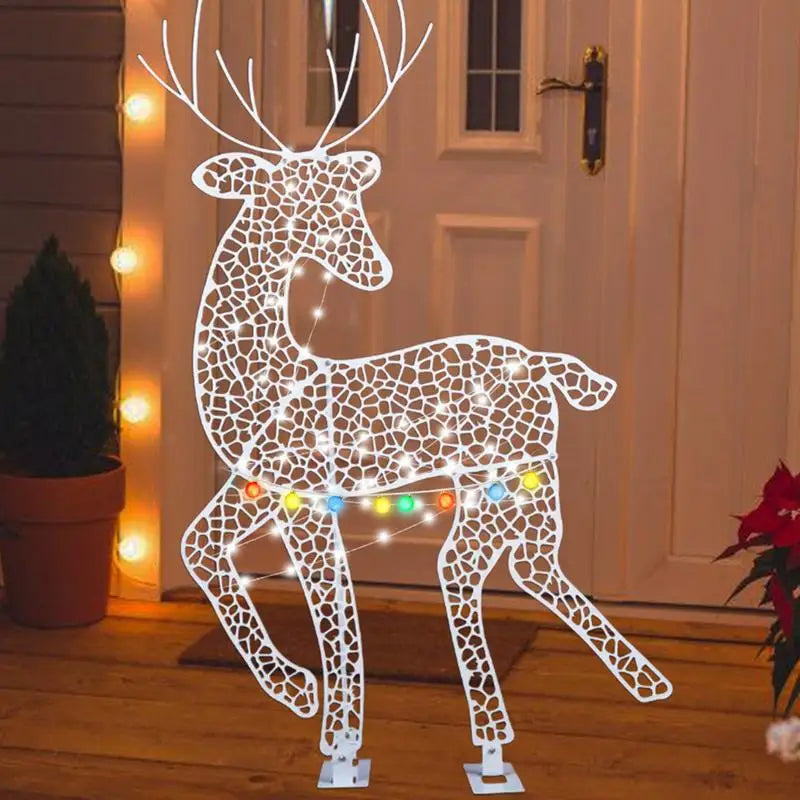 Decorazioni natalizie. Famiglia di cervi e renna di natale illuminate con luci a LED. Dimensioni Piccolo: circa 42x2 7cm, Medio: circa 70 x4 2cm, Grande: circa 82 x4 5cm