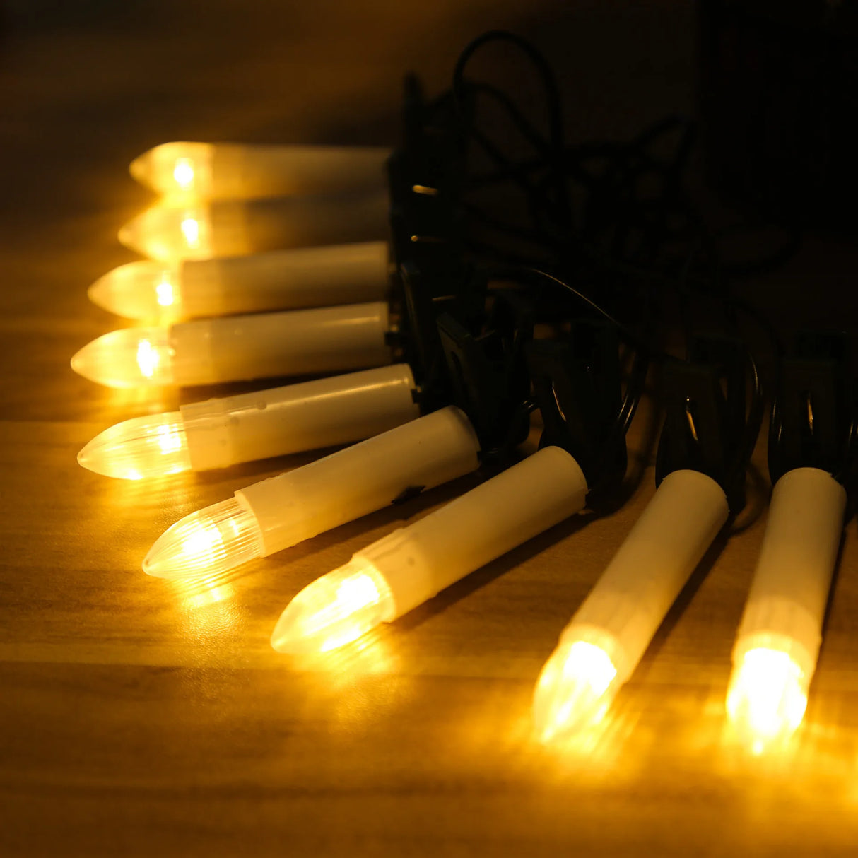 20LED Candle String LED Warm White Clip-on candela a cono senza fiamma Family Party Holiday Home Christmas Tree Decoration Light