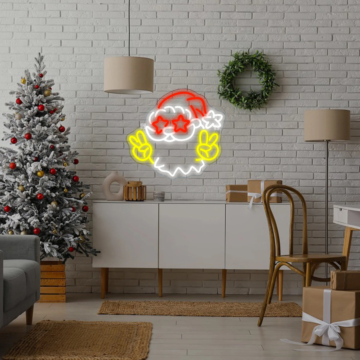 Babbo Natale insegna al Neon per la decorazione della parete decorazione della stanza luce a Led dimmerabile per la stanza di casa Bar Party Sign. Alimentazione 5V