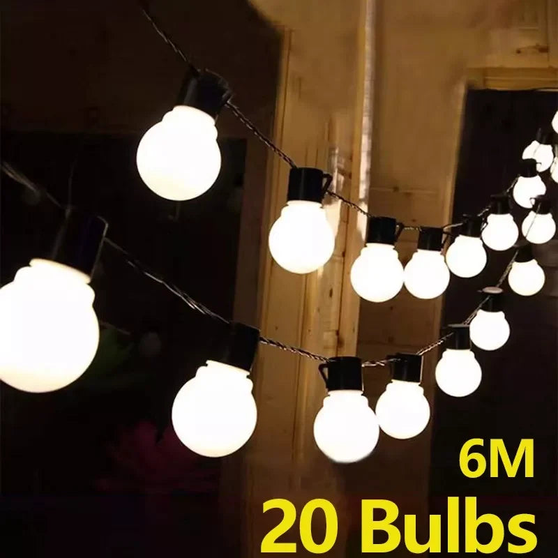 G50 Street Garland lampadine LED Fairy String Light luci per esterni giardino Patio decorazione natalizia