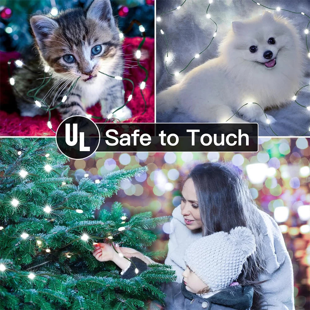 1 pz 500/1000LED fata String Lights ghirlanda di natale decorazioni per esterni luci impermeabili con telecomando per Tree Street Wedding Party