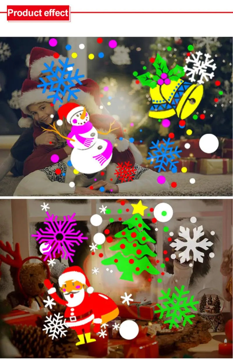 Luci del proiettore di natale lampada di proiezione a Led per vacanze all'aperto decorazioni natalizie impermeabili luci da palcoscenico per feste con luce Laser a fiocco di neve