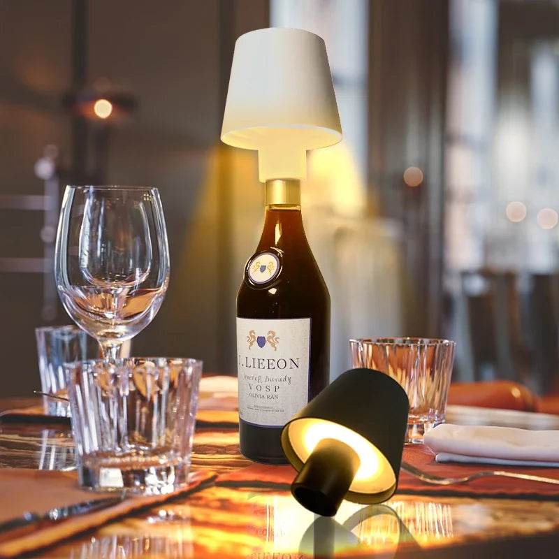 Lampada da tavolo Wireless LED lampada creativa per bottiglia di vino lampada decorativa per atmosfera di ricarica portatile staccabile