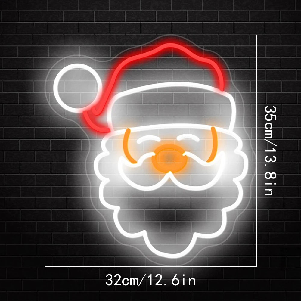 Babbo Natale insegna al Neon per la decorazione della parete decorazione della stanza luce a Led dimmerabile per la stanza di casa Bar Party Sign. Alimentazione 5V