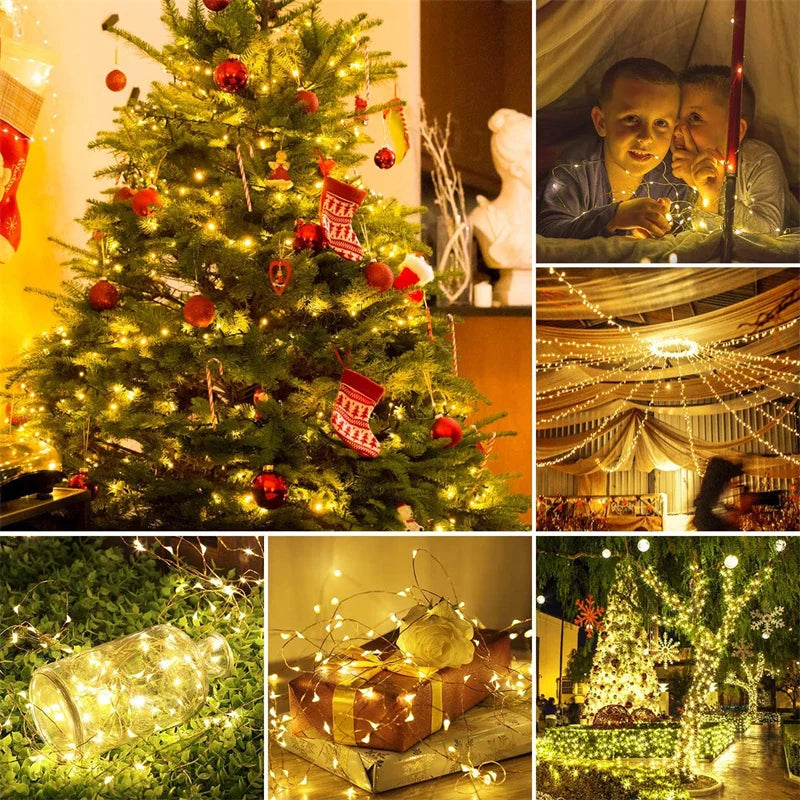 USB Led Fairy Lights filo di rame String 20M 200LED Holiday Outdoor Lamp Garland per la decorazione della festa nuziale dell'albero di natale