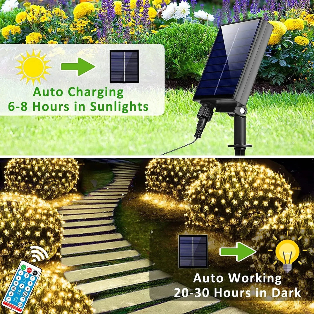 3x2m LED Solar String Net Mesh Light 8 modalità lampada da esterno impermeabile a ghirlanda per la festa di natale Patio Backyard Garden Decor