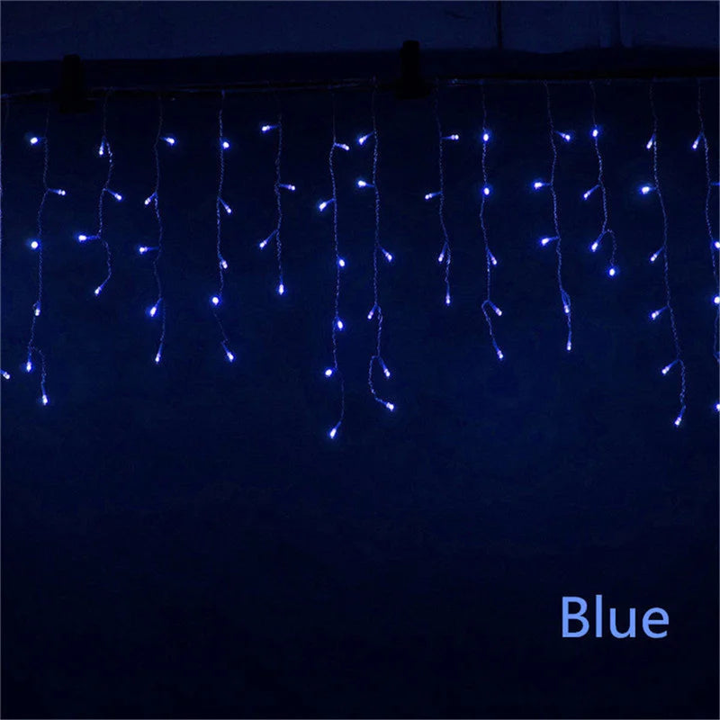 Luci di natale cascata decorazione per esterni 5M Droop 0.4-0.6m luci a Led luci a corda per tende Party Ggarden grondaia decorazione