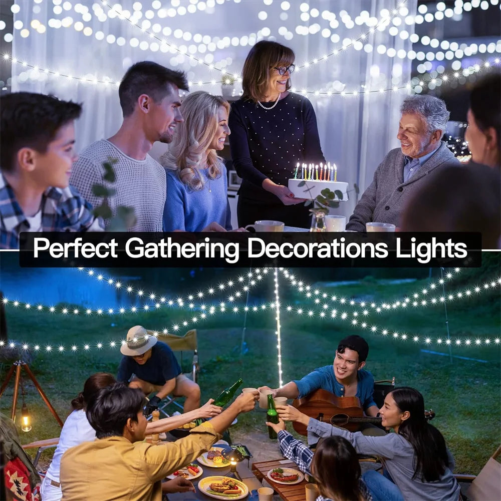 1 pz 500/1000LED fata String Lights ghirlanda di natale decorazioni per esterni luci impermeabili con telecomando per Tree Street Wedding Party