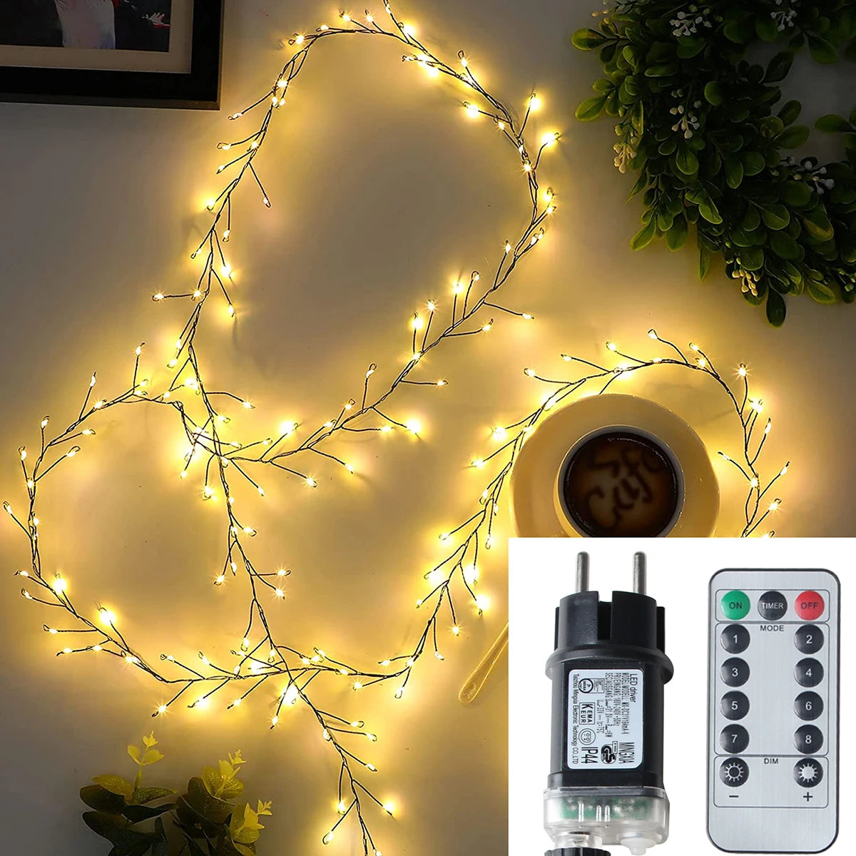 LED String Fairy Lights filo verde Outdoor Cluster albero di natale luci ghirlanda per capodanno Street Home Party Wedding Decor