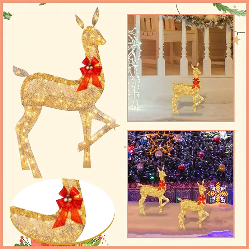 Set 3 pezzi animali luminosi a LED per la decorazione del tuo spazio esterno. Dimensioni: L:30*15cm M:27*13cm S:18*10cm