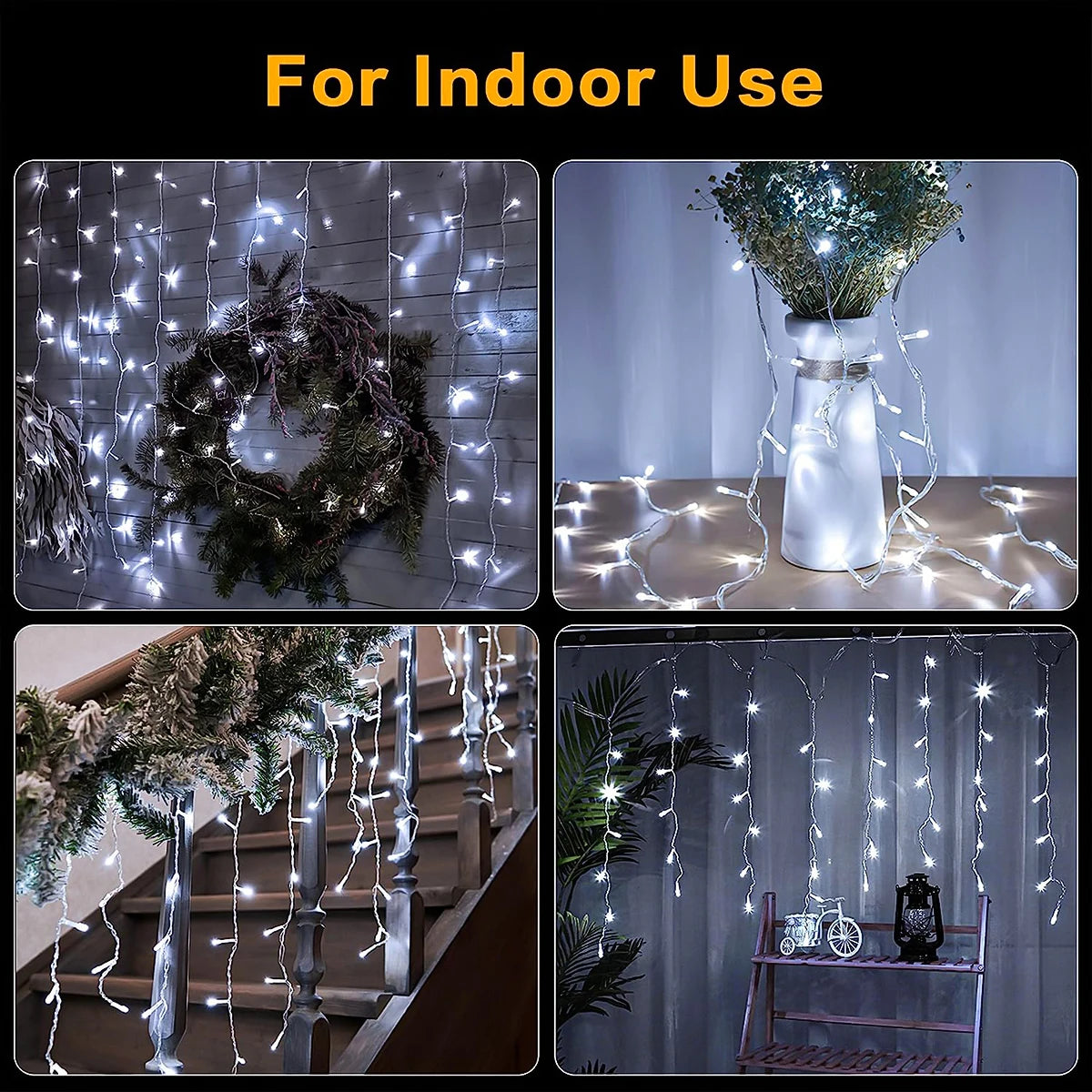 1PC LED Solar Icicle String Lights 7M/23ft luce per tende impermeabile per balcone Patio Yard Garden Party decorazioni natalizie all'aperto