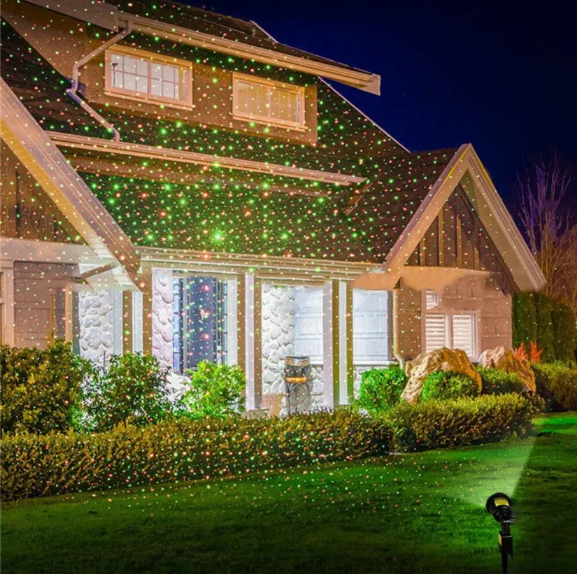 Luce per proiettore laser stella cielo di Natale Luce per effetti scenici per interni ed esterni Festa di Natale Proiezione da giardino Luci di Capodanno