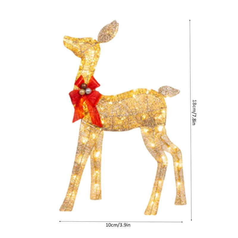 Set 3 pezzi animali luminosi a LED per la decorazione del tuo spazio esterno. Dimensioni: L:30*15cm M:27*13cm S:18*10cm