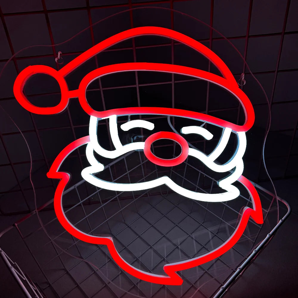 Babbo Natale insegna al Neon per la decorazione della parete decorazione della stanza luce a Led dimmerabile per la stanza di casa Bar Party Sign. Alimentazione 5V