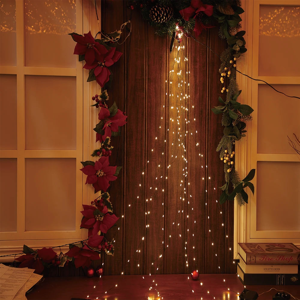 12V 600LED Christmas Fairy Lights String Tree Branch Garland Lighting ornamenti per le vacanze decorazioni per la stanza delle feste per la casa 2022