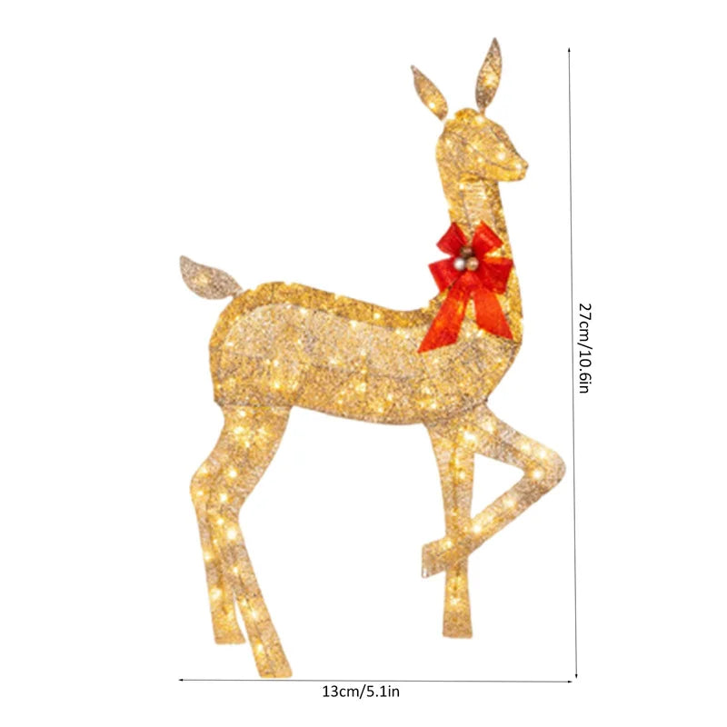 Set 3 pezzi animali luminosi a LED per la decorazione del tuo spazio esterno. Dimensioni: L:30*15cm M:27*13cm S:18*10cm