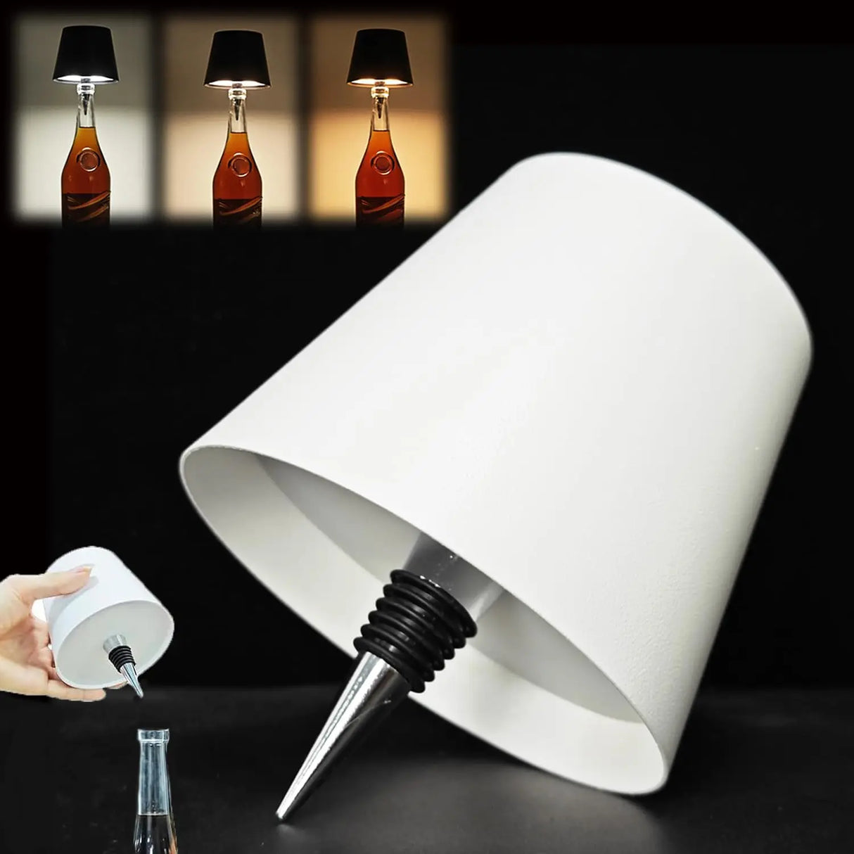 Lampada per bottiglia di vino BANDIAN lampada da tavolo con testa rimovibile interruttore tattile di ricarica portatile decorazione per luce notturna per atmosfera Bar Cafe