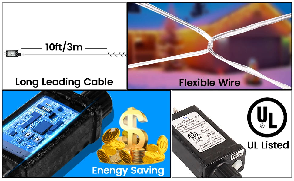 Festone di Natale Led Ghiacciolo Tende Luci All'aperto 4 M (W) * 0.6 M (H) Bianco Flash Fata Stringa Luce Chiaro Filo Decorazioni di Capodanno 2025 Per Matrimonio/Casa/Casa/San Valentino/Natale/Grondaia Decor