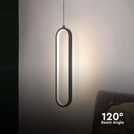 V-TAC Lampadario LED a Sospensione 13W dal Design Moderno 100x70x1530mm Colore Nero 3000K