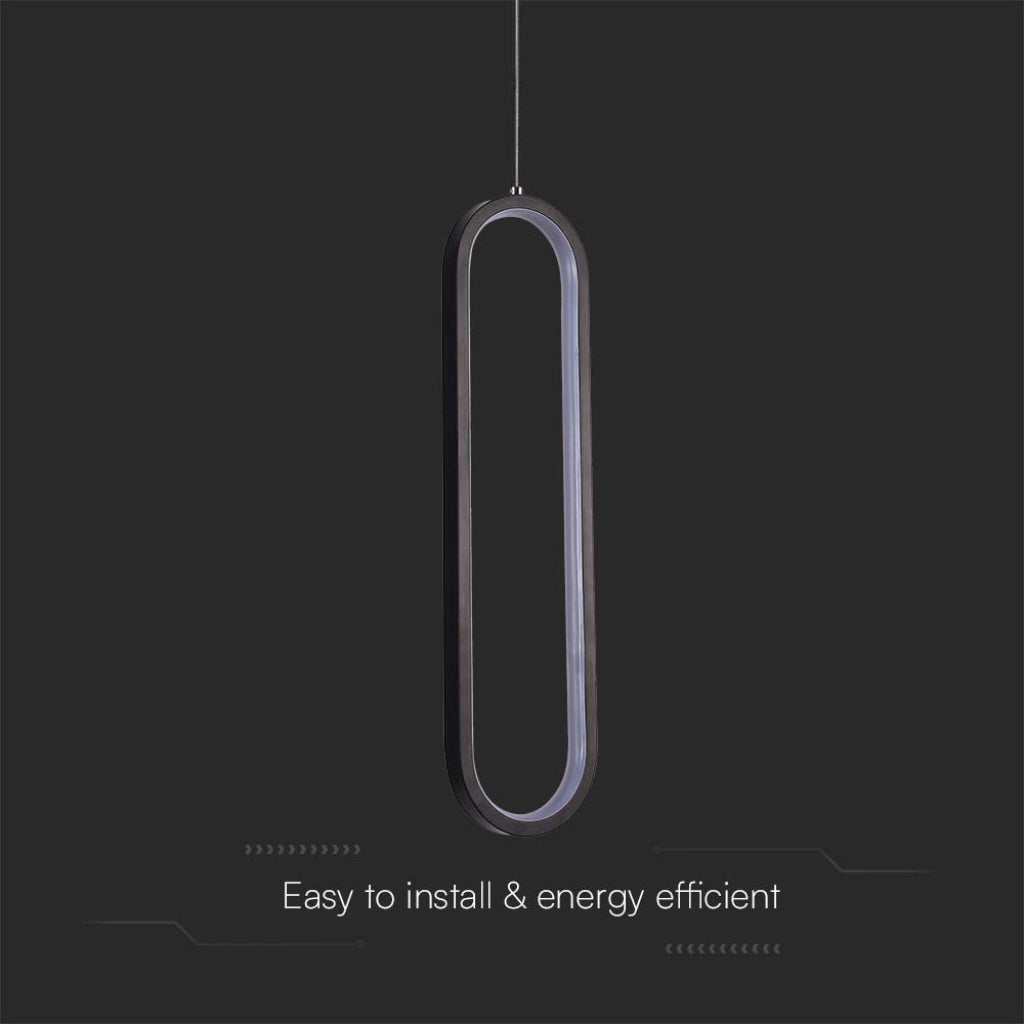 V-TAC Lampadario LED a Sospensione 13W dal Design Moderno 100x70x1530mm Colore Nero 3000K