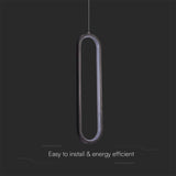 V-TAC Lampadario LED a Sospensione 13W dal Design Moderno 100x70x1530mm Colore Nero 3000K
