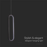 V-TAC Lampadario LED a Sospensione 13W dal Design Moderno 100x70x1530mm Colore Nero 3000K