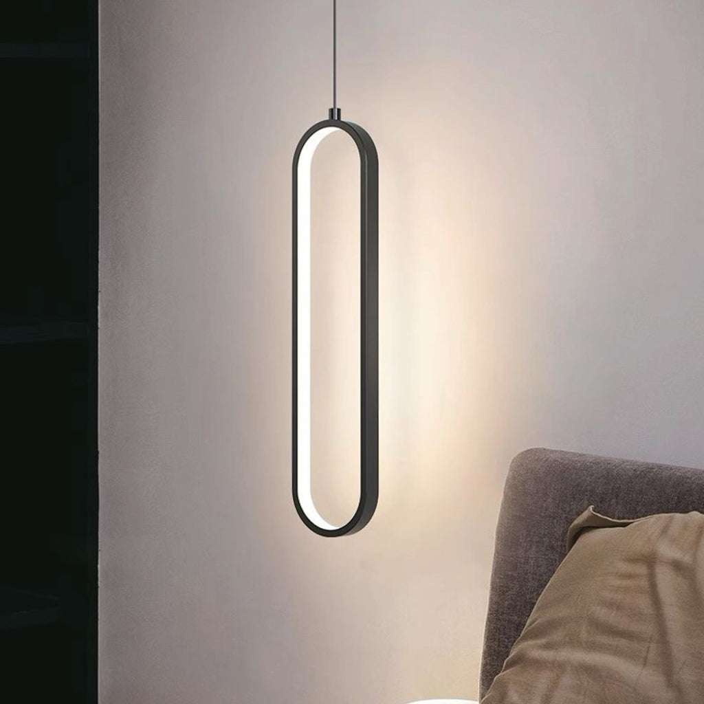 V-TAC Lampadario LED a Sospensione 13W dal Design Moderno 100x70x1530mm Colore Nero 3000K