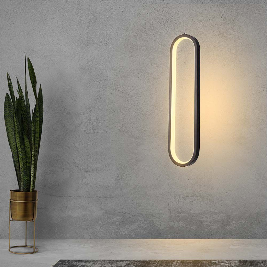 V-TAC Lampadario LED a Sospensione 13W dal Design Moderno 100x70x1530mm Colore Nero 3000K