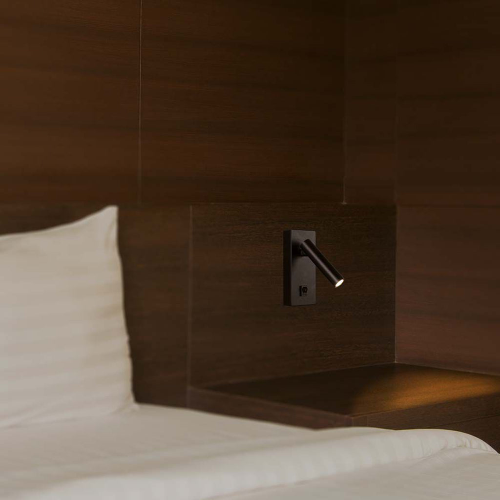 V-TAC Applique da Hotel per Lettura LED 2W Orientabile su Ogni Lato con Tasto On/Off 145*150*60mm Colore Nero 4000K