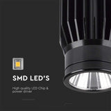 V-TAC Faretto LED da Incasso Rotondo LED 18W in Alluminio Colore Nero 3000K