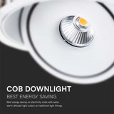 V-TAC Faretto LED COB da Incasso Rotondo 12W 120*43mm Colore Bianco 3in1