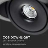 V-TAC Faretto LED COB da Incasso Rotondo 30W 200*58mm Colore Nero 3in1