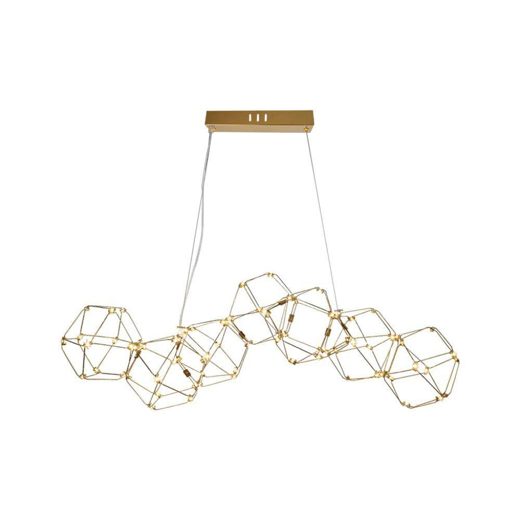 V-TAC Lampadario LED a Sospensione 28W in Metallo dal Design Moderno Verniciato Oro 3000K