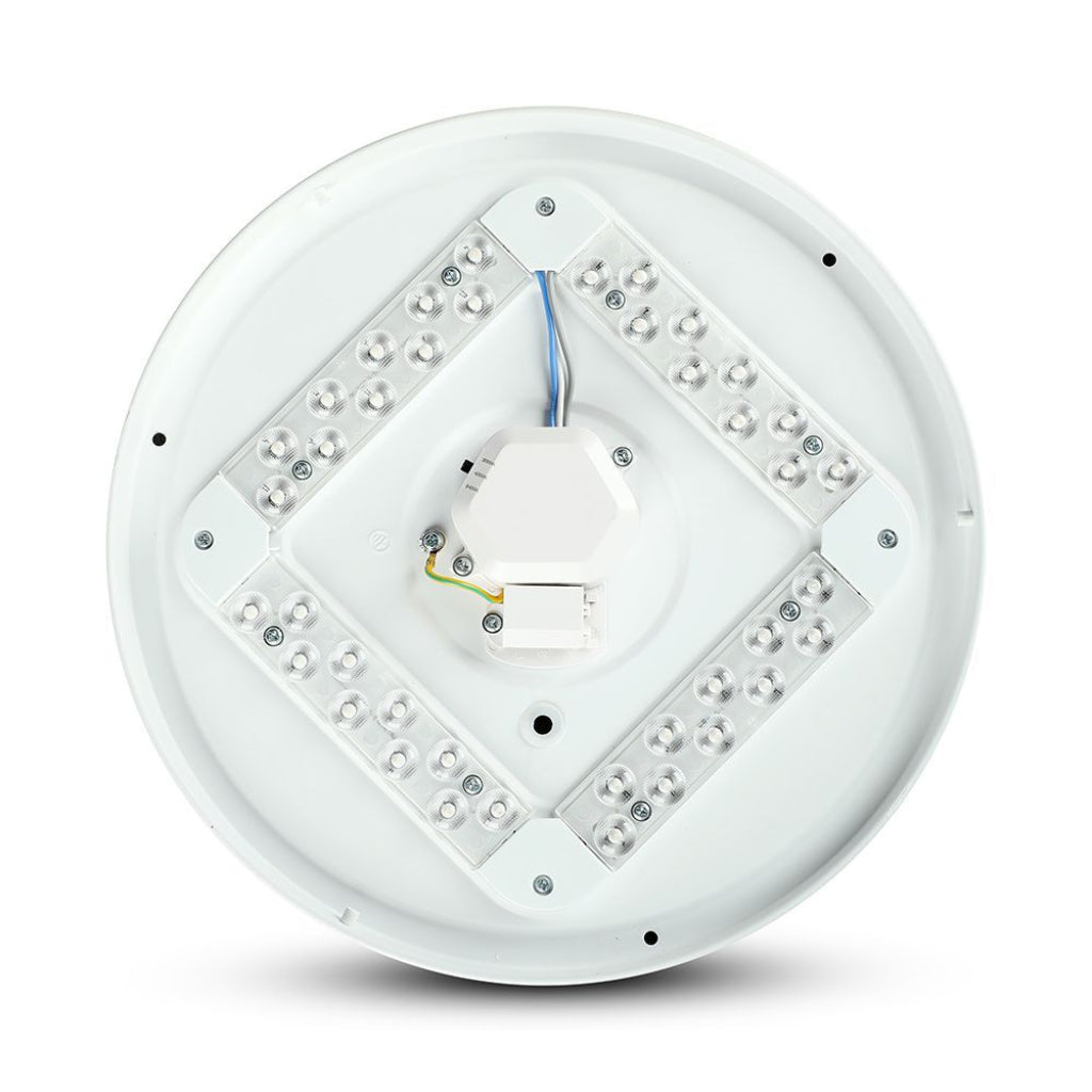 V-TAC Plafoniera LED Rotonda 18W con Interruttore Cambia Colore 3 in 1 Satinata d: 300mm h: 45mm
