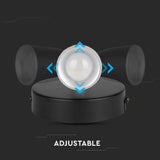 V-TAC Faretto LED da Muro 4,5W con Testa Orientabile Colore Nero 4000K IP20