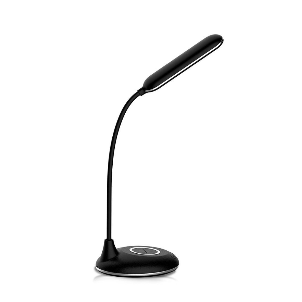 V-TAC Lampada LED da Tavolo Rotonda 4W Multifunzione 3 in 1 con Caricatore Wireless Colore Nero