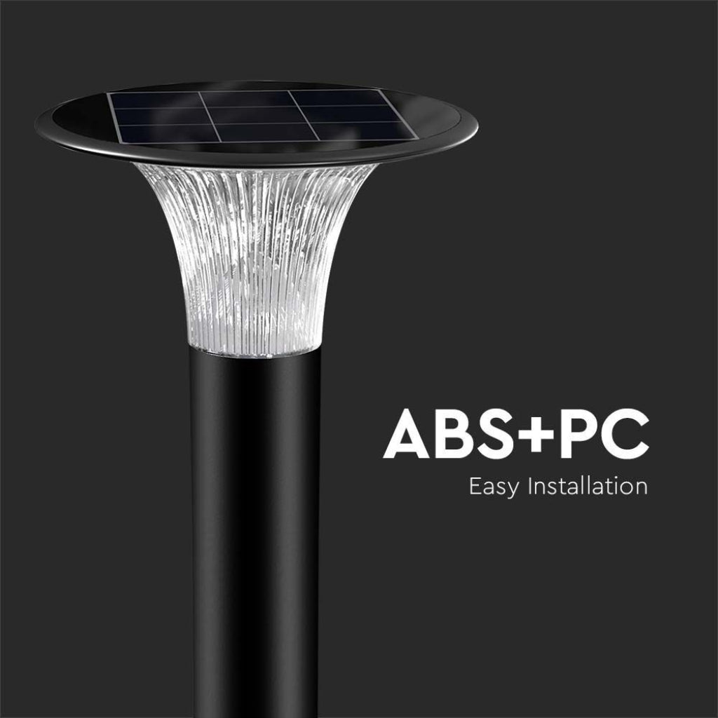 V-TAC Lampada LED Solare 15W da Terra con Palo e Batteria LiFePO4 3.2V Colore Nero CCT: 6000K+4000K IP65